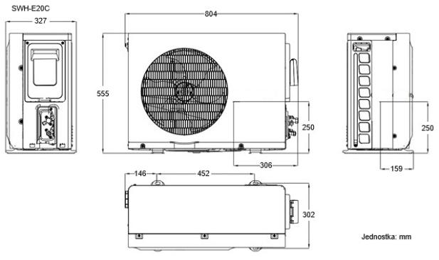 Wymiary jednostki zewnętrznej