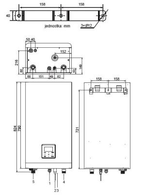Wymiary jednostki wewnętrznej